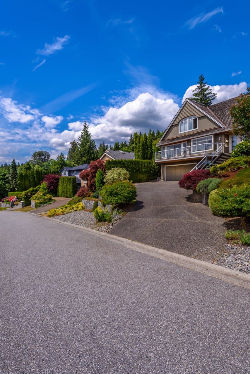 New asphalt driveway at a home