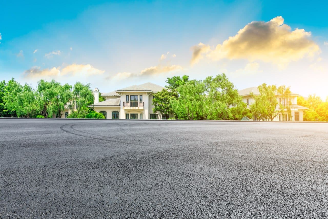 Smooth paved driveway